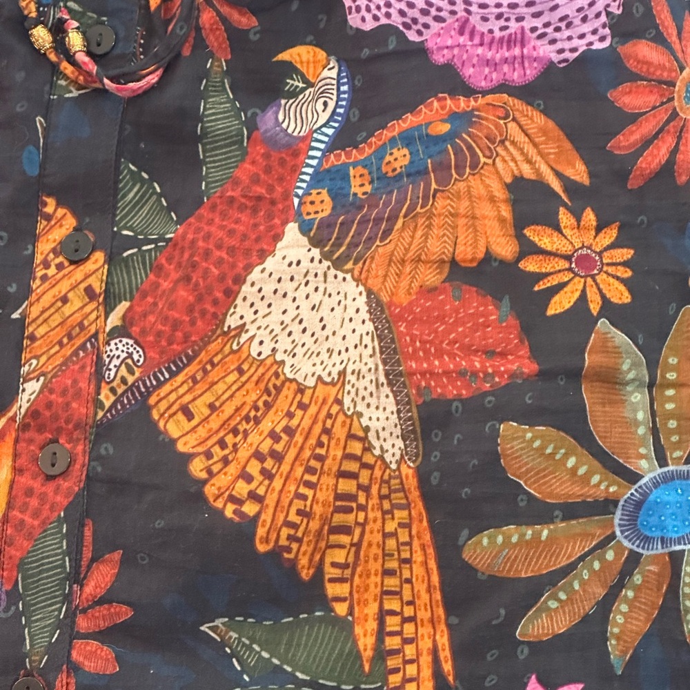 SAL ROSA Cotton/Silk Tropical Print Dress Size XS - Picture 2 of 8